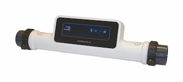 Con acoples roscados para un fácil mantenieminto. Intercambiador eléctrico tipo para el calentamiento del agua de la piscina.