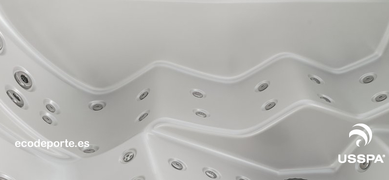 Detalle de una plaza de jacuzzi spa con hidromasaje de piernas Leg Complex Detalle de una plaza de jacuzzi spa con hidromasaje de piernas Leg Complex
